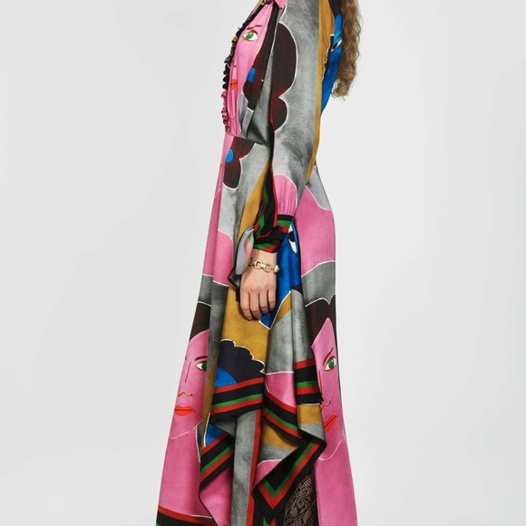 Asymmetrical Starry Euro Abstract Drawing Dress - Picture 3 of 5